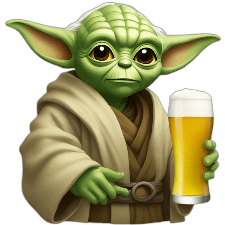 Yoda avec une bière emoji