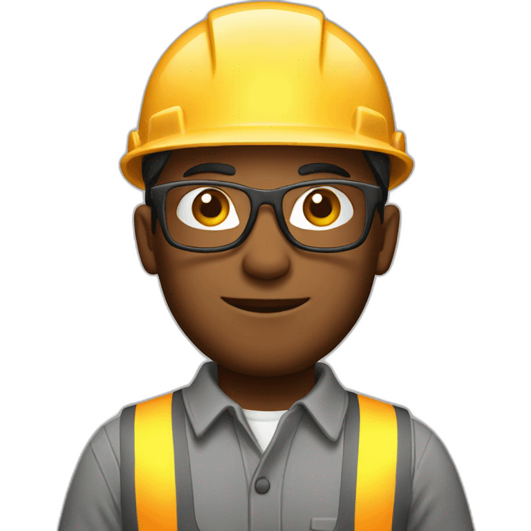 construction worker with glasses emoji