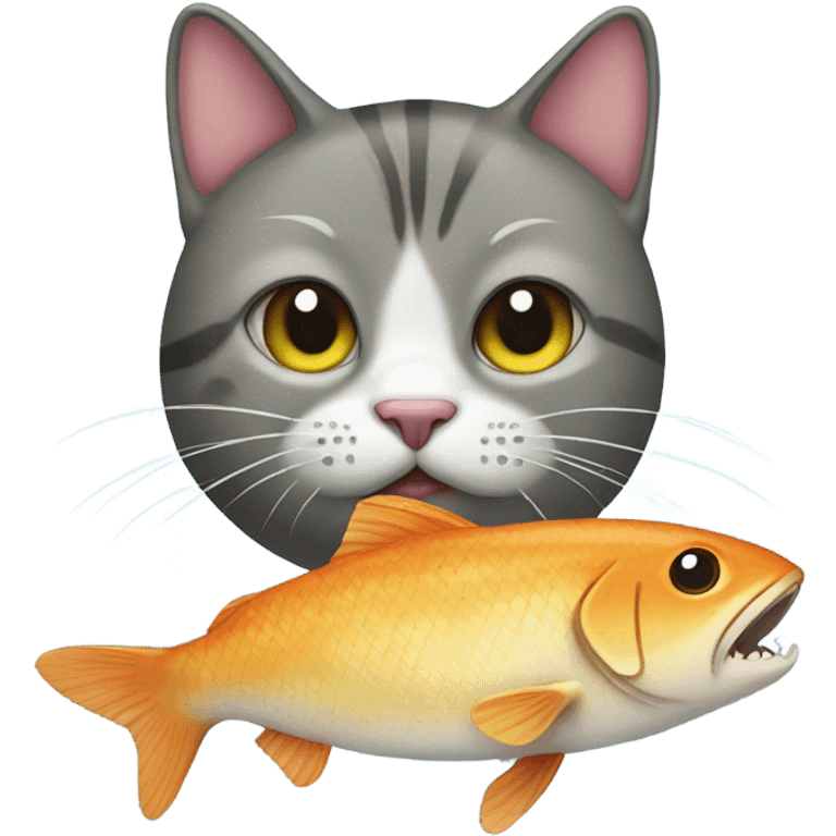 Cat with a fish emoji