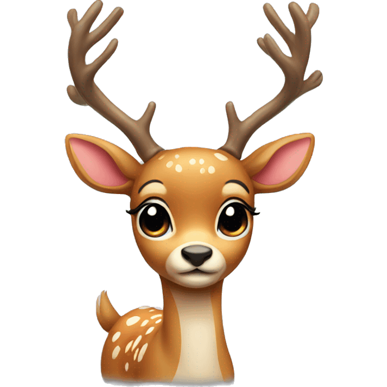 cute deer with bow  emoji