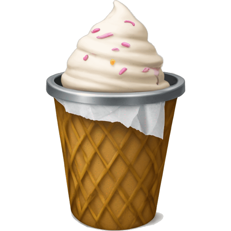 ice cream cone in a trash can emoji