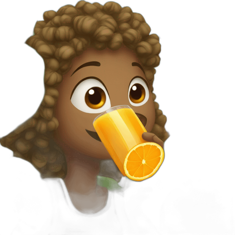 Africain qui boit du jus d'orange emoji