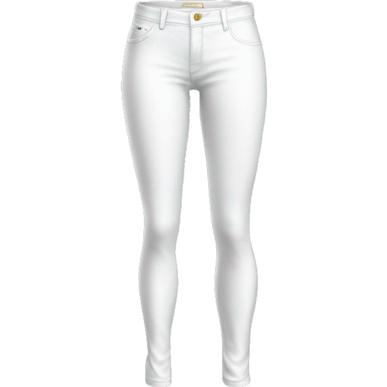 Realistic isolated side view of a pair of white jegging pants.  emoji