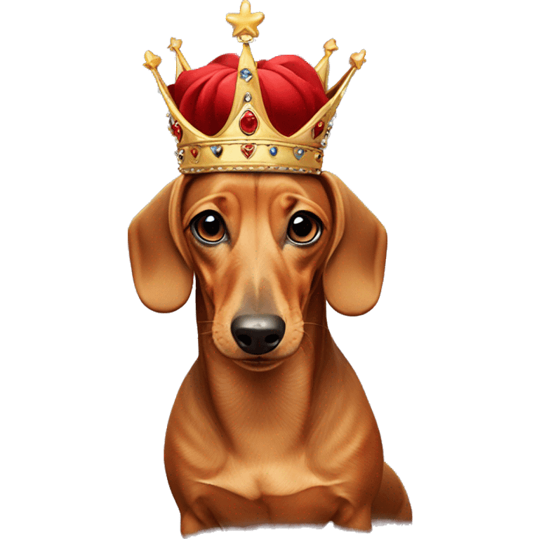 Dachshund wearing a crown  emoji