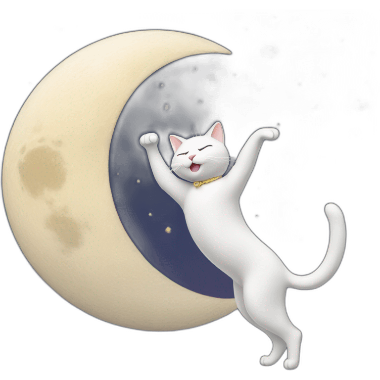 Cat dancing in the moon  emoji