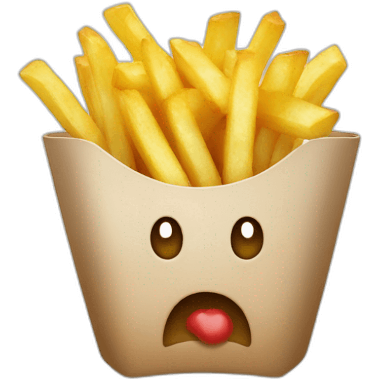 Pomme de terre  qui mange frites emoji