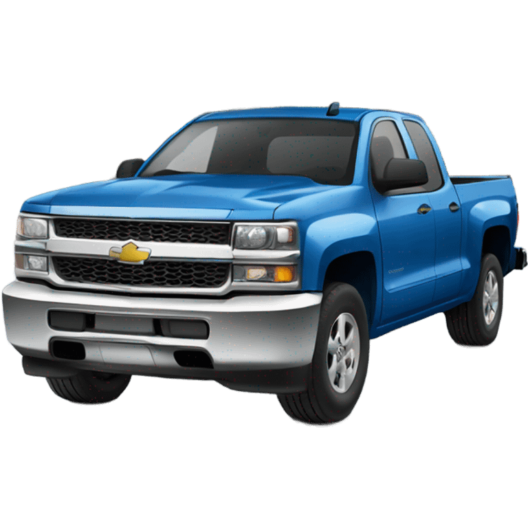 Blue Crew cab Chevrolet pickup truck emoji