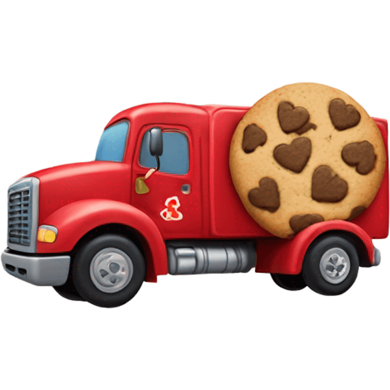 cookie heart with semi truck emoji