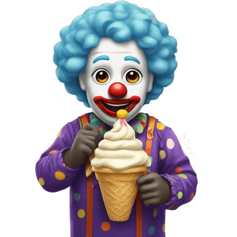 clown holding a ice cream emoji