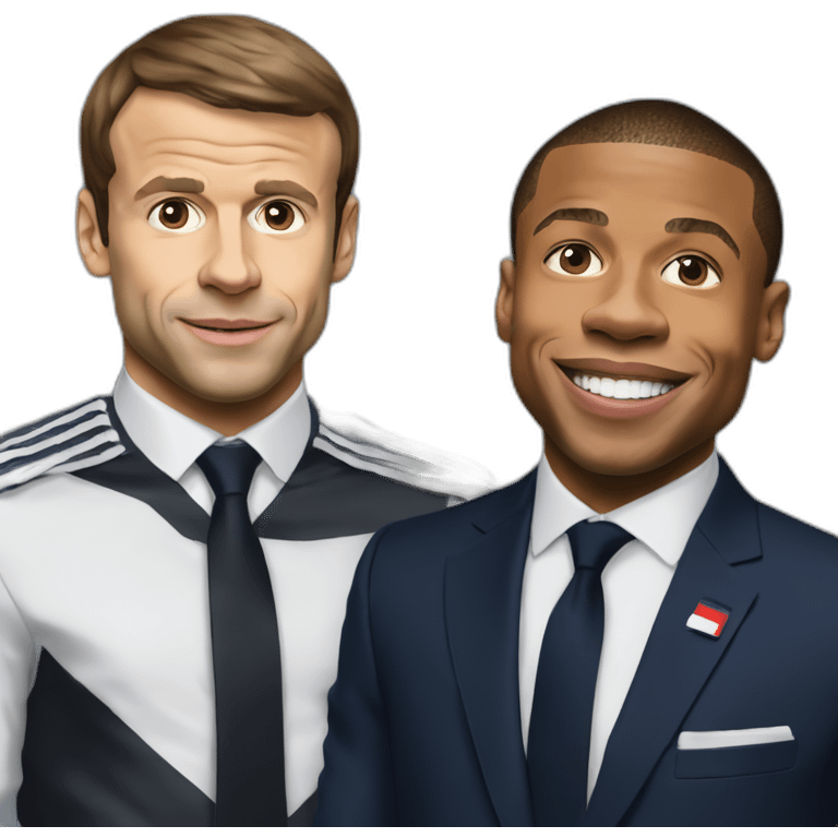 emmanuel macron kylian mbappe emoji