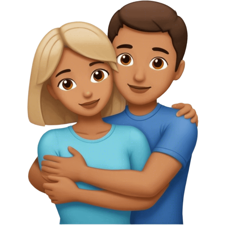 man and women hugging emoji