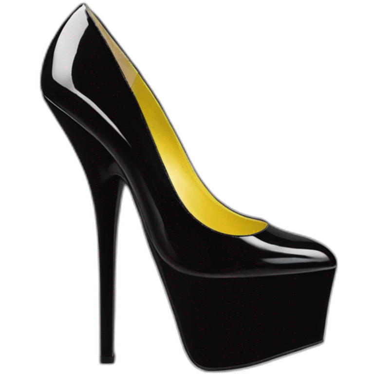 Black Patent Leather Daffodile Platform Heels emoji