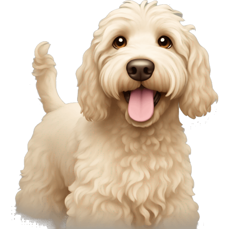 Cream colored Australian labradoodle emoji