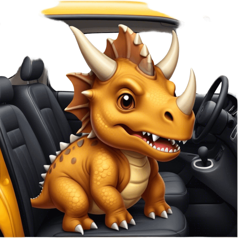 angry office triceratops in the back seat of the taxi emoji