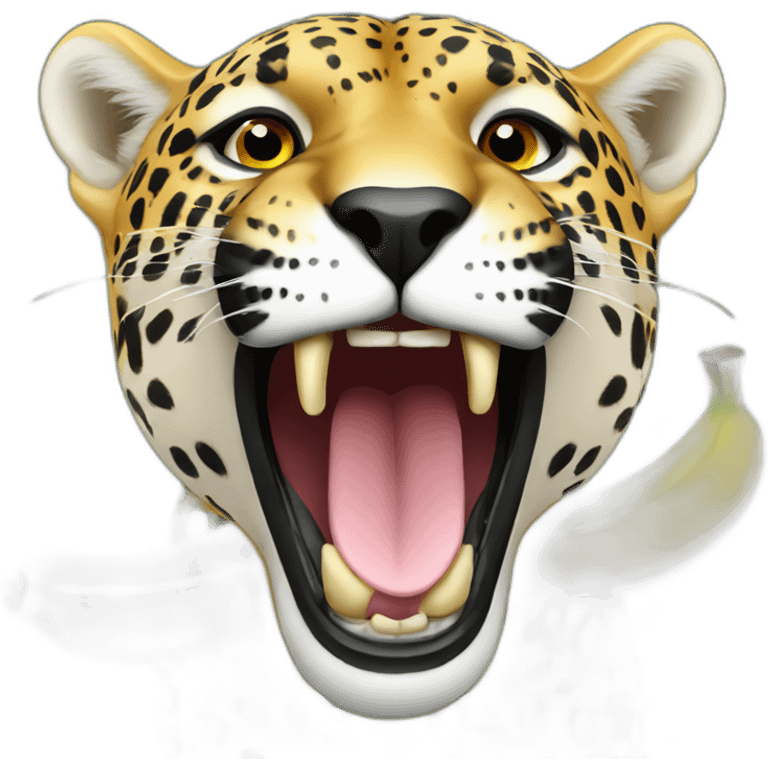 Jaguar eating a banana emoji