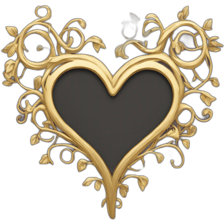 gold vine heart border goth style emoji