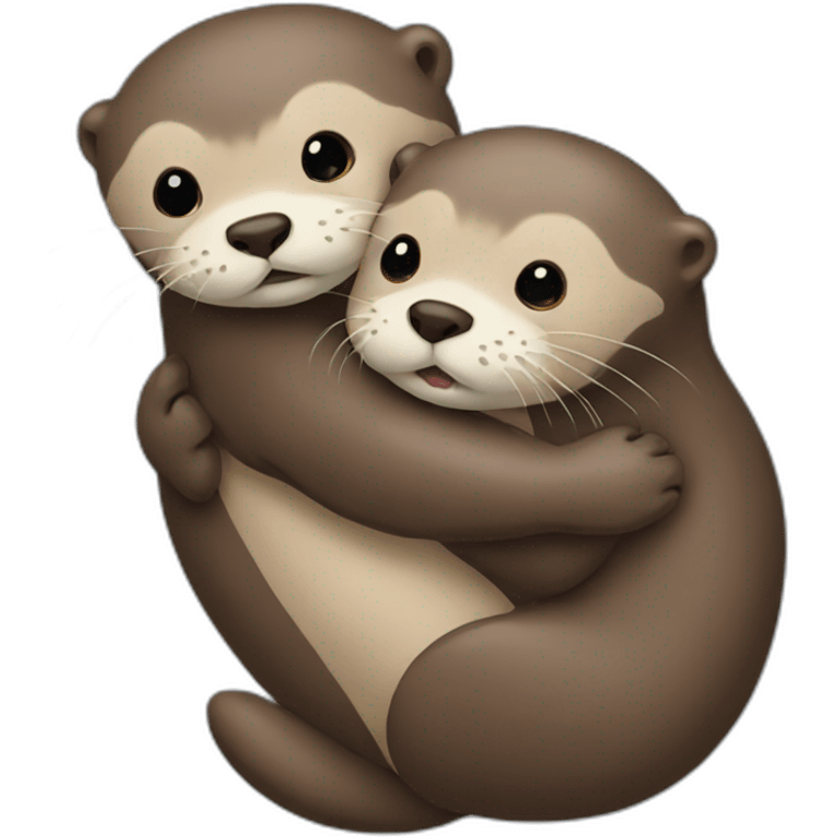 otters hugging emoji