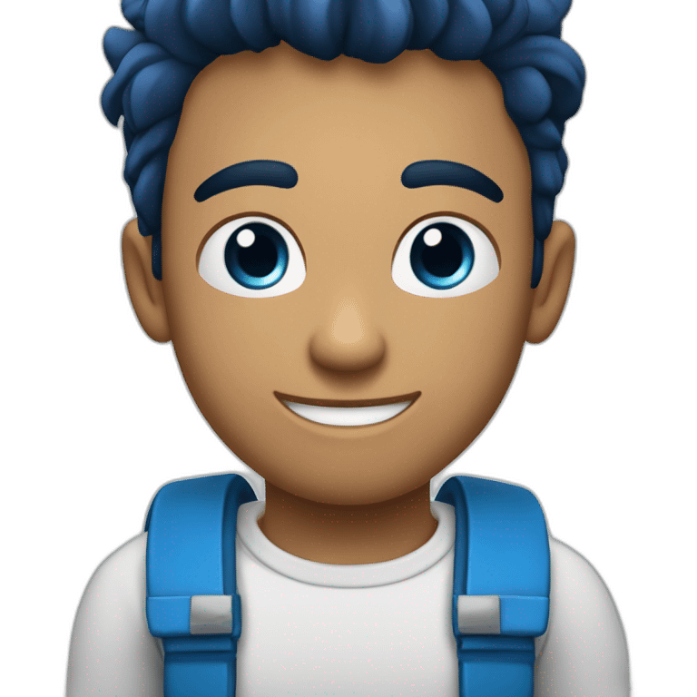 chico joven con ojos azules y pelo cresta levantando el pulgar emoji