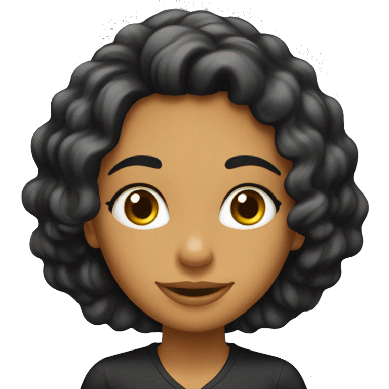 Chica de cabello largo negro ondulado  emoji