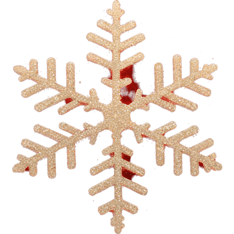 Deep Red glitter snowflake emoji