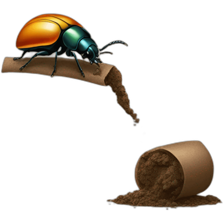  beetle rolling a piece of dung  emoji