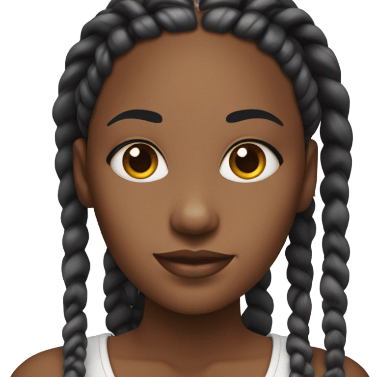 black woman with box braids emoji