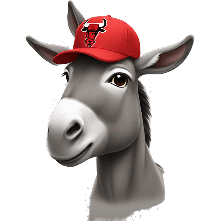 Donkey wearing a Chicago bulls hat emoji