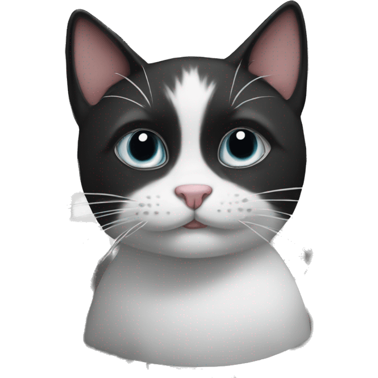 Black and white cute cat emoji