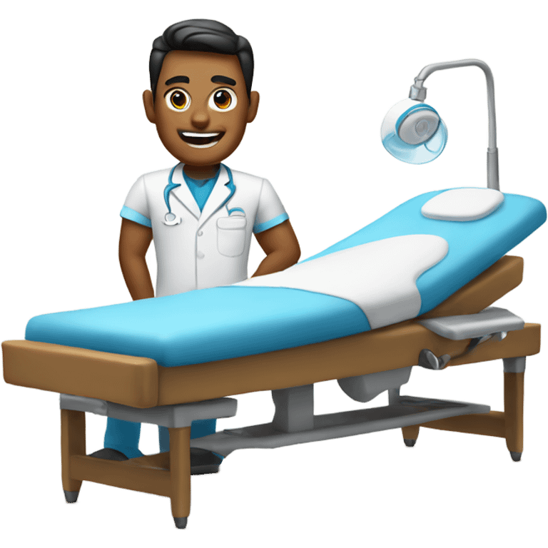 muscular dentist male on bed emoji