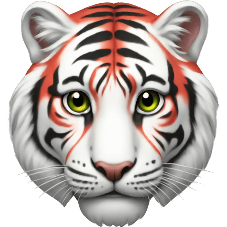 White red green tiger emoji