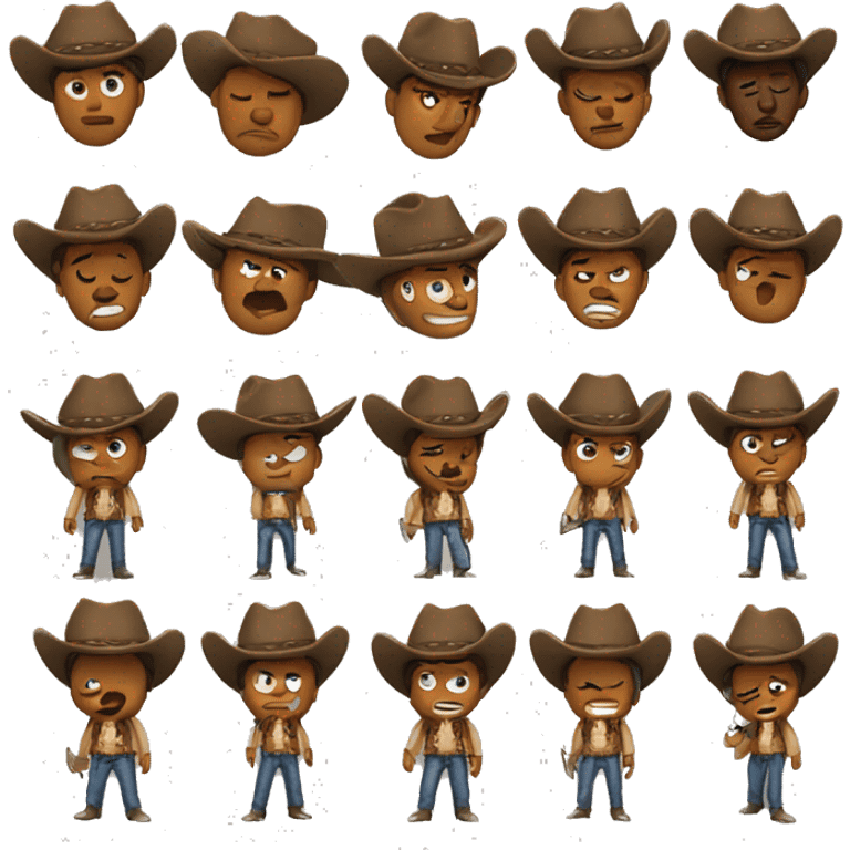 cowboy emoji crying and saluting emoji