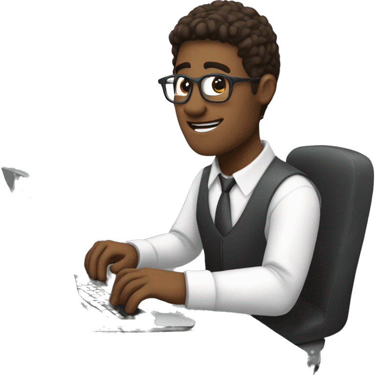 programmer working on his computer and earn money from his computer  emoji