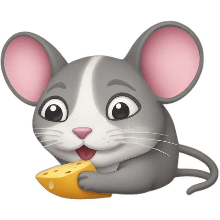 Chat qui mange une souris emoji