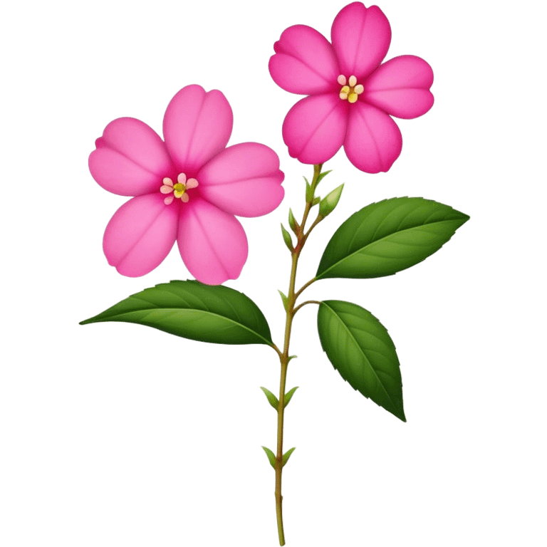 single Impatiens Balsamina flower stem emoji