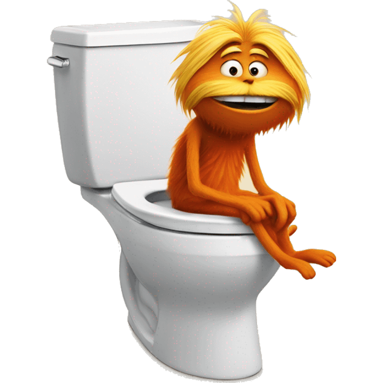 The lorax on the toilet emoji