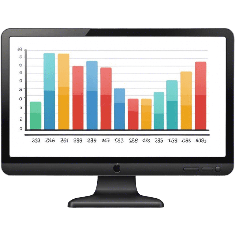 monitor showing bar charts emoji