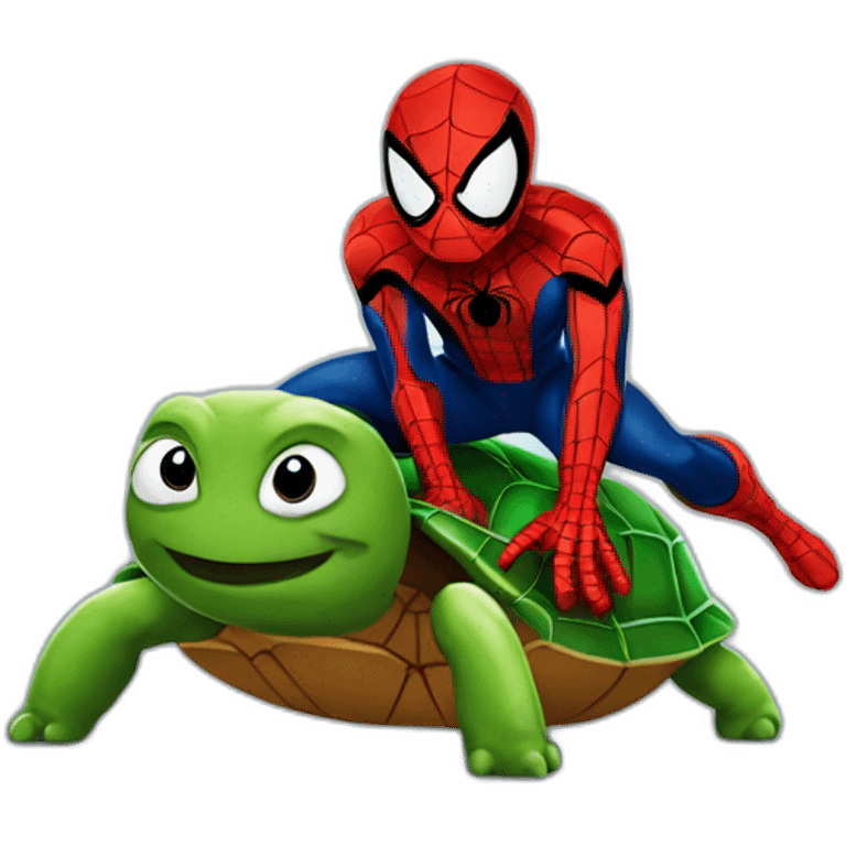 spiderman sur tortue emoji