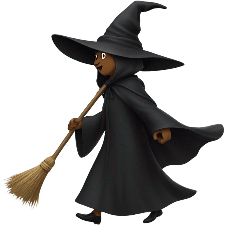 Witch floating down the street emoji