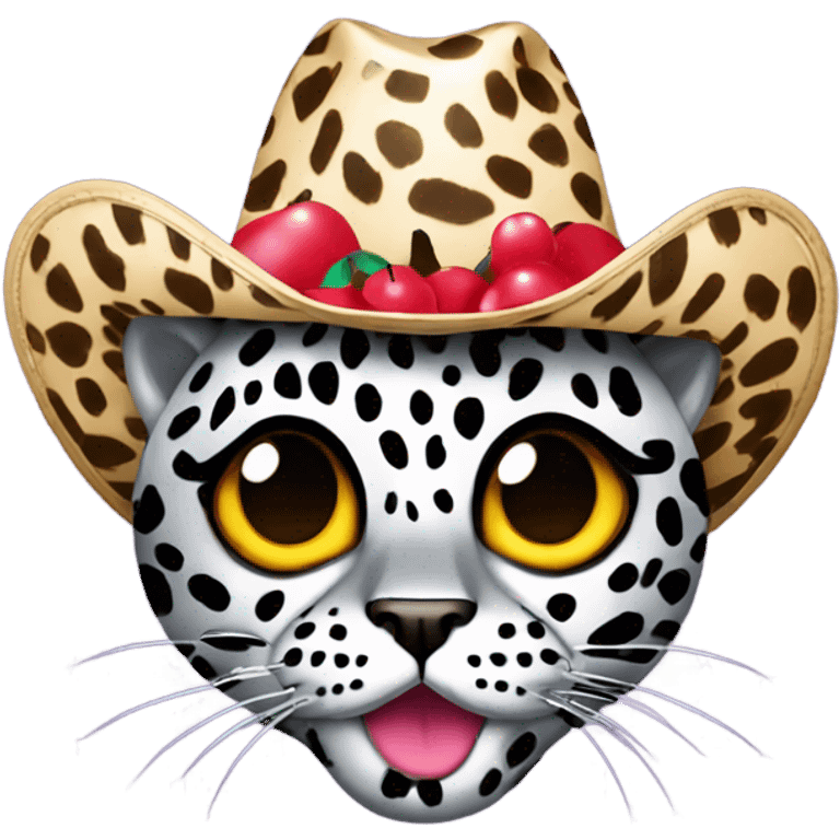 disco ball cherries with cowboy hat and leopard bow emoji