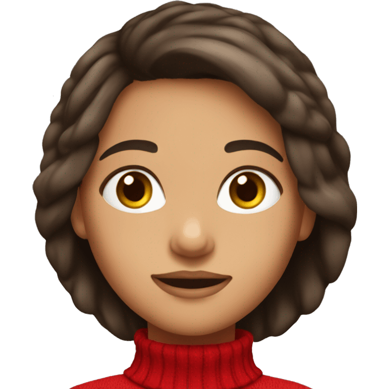   Brunette girl in red sweater emoji