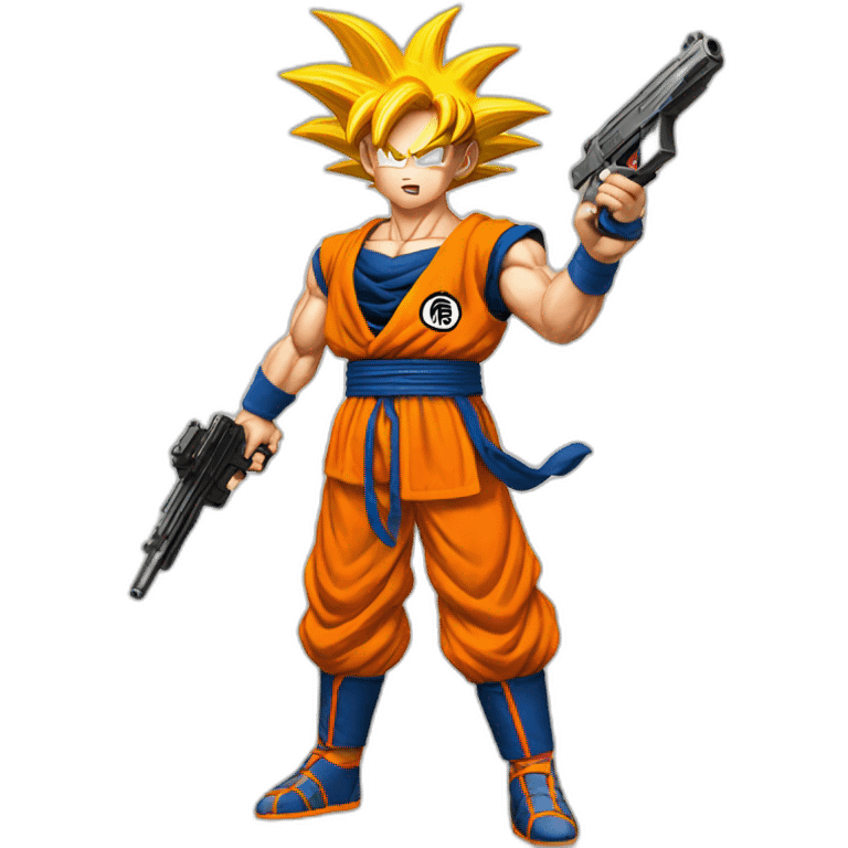 Goku with gun emoji