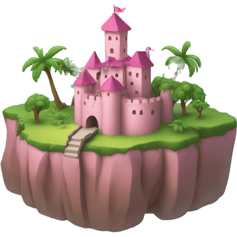 an island with a pink Castle  emoji