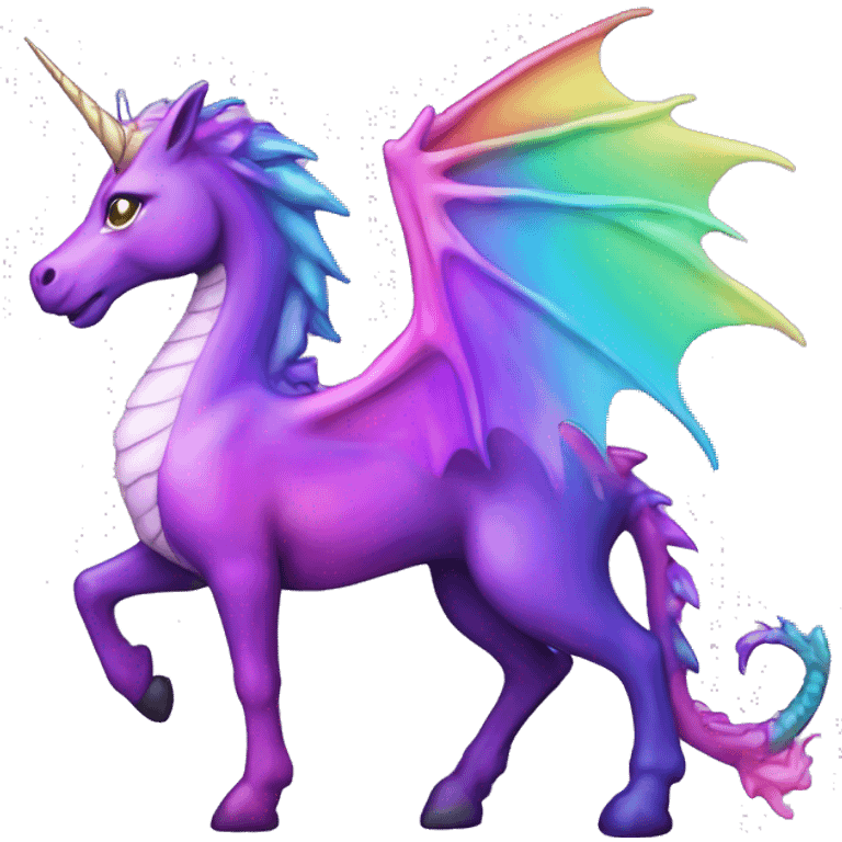 oilslick dragon unicorn purple pink rainbow emoji