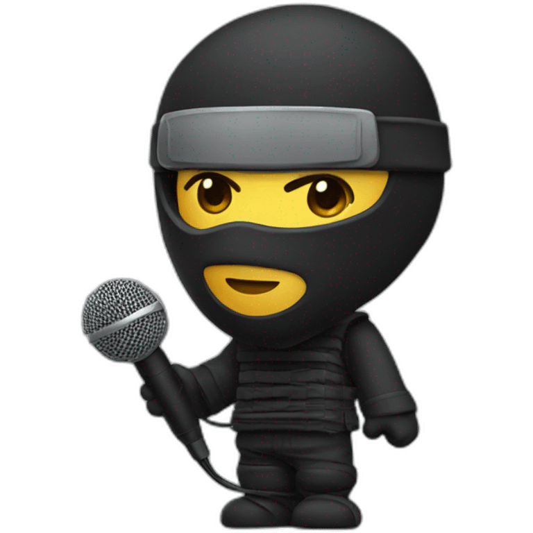 ninja with headphones and microphone emoji