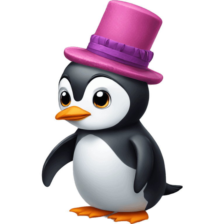 Penguin with cute hat emoji