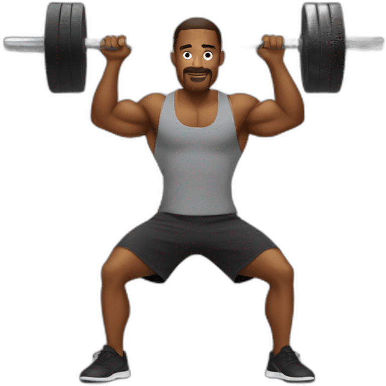 A man doing dumble workout, gym background  emoji