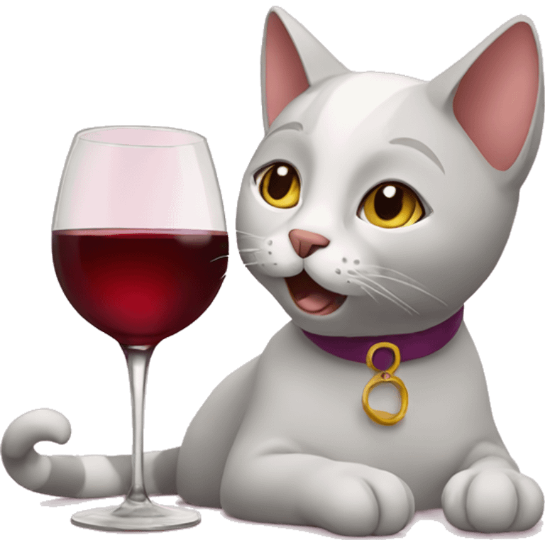 Cat drinking wine emoji