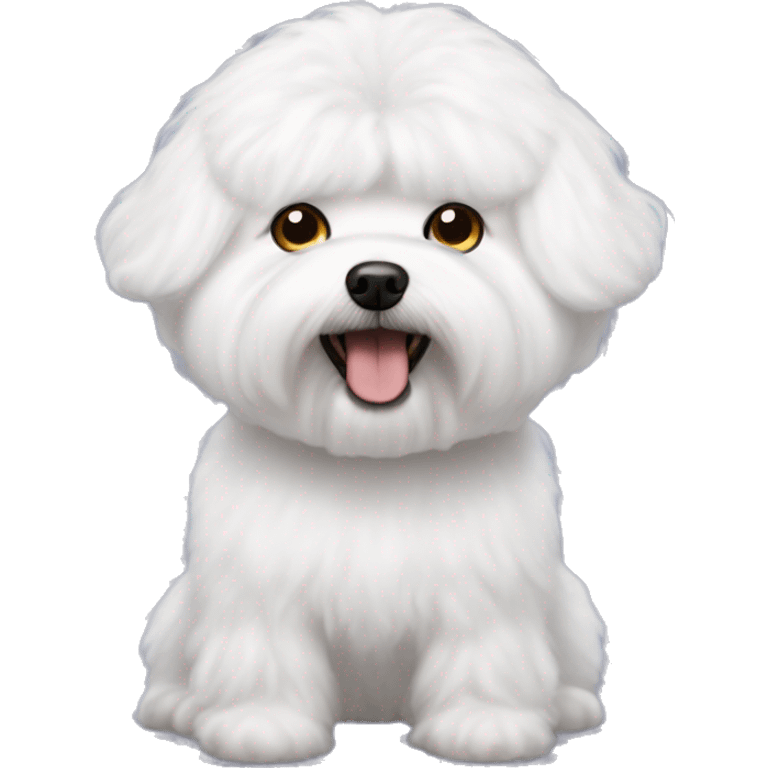 Bichon frise with funny hair emoji