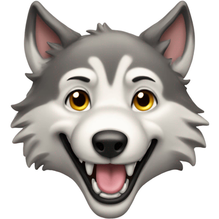 Wolf with tongue out emoji