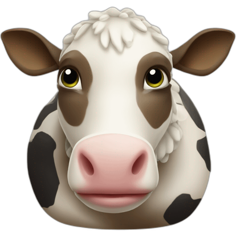 Une vache sur une tortue emoji